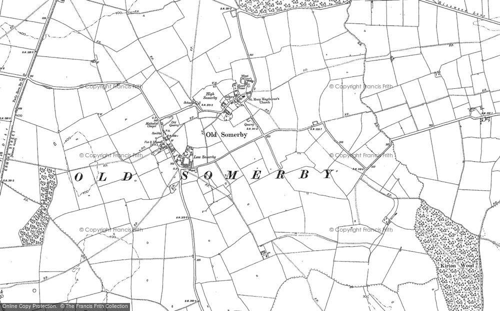 Old Map of Old Somerby, 1885 - 1887 in 1885