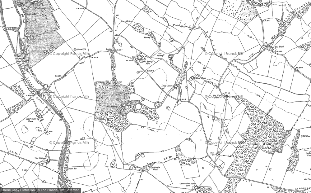 Old Map of Old Springs Hall, 1879 - 1880 in 1879