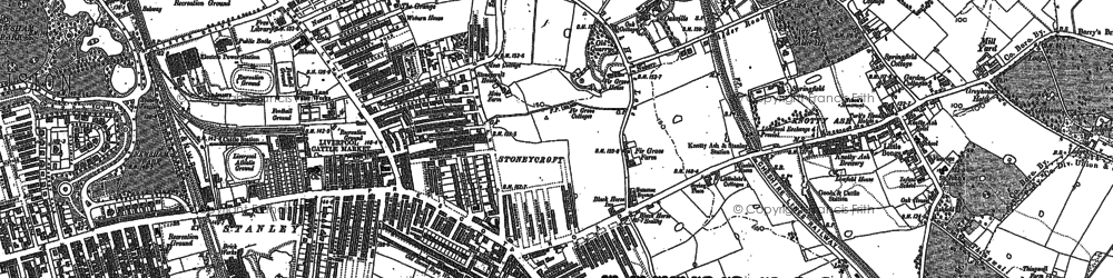 Old map of Old Swan in 1906