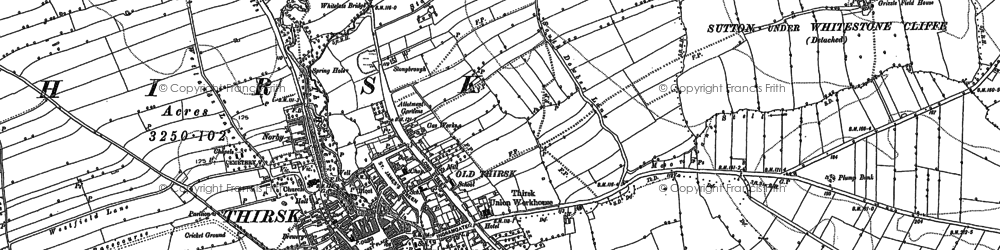 Old map of Old Thirsk in 1892