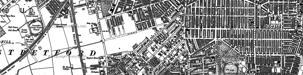 Old map of Old Trafford in 1894