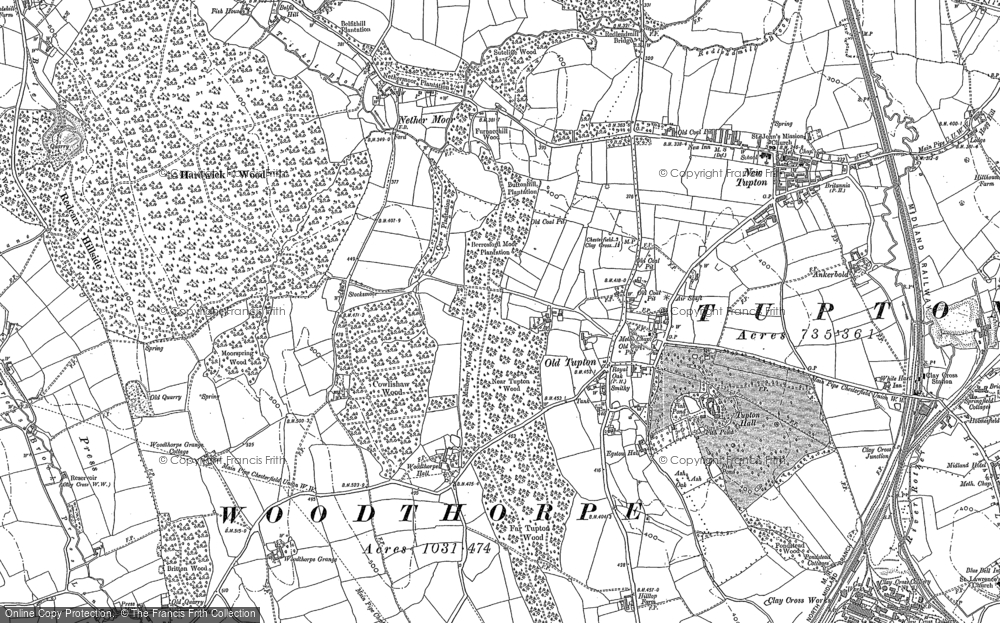 Old Map of Historic Map covering Woodthorpe Grange in 1877