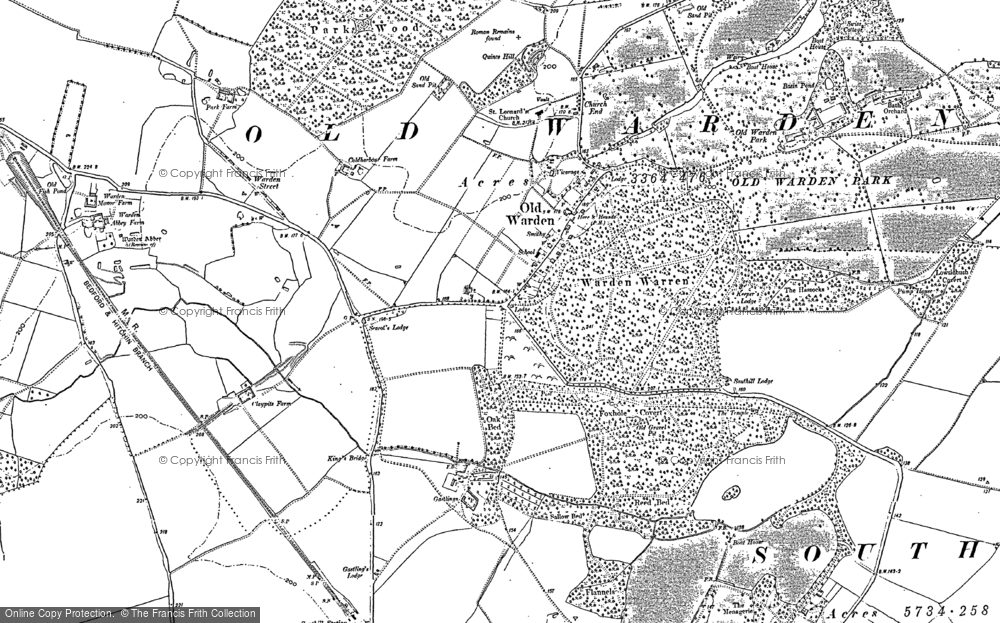 Old Map of Old Warden, 1882 in 1882