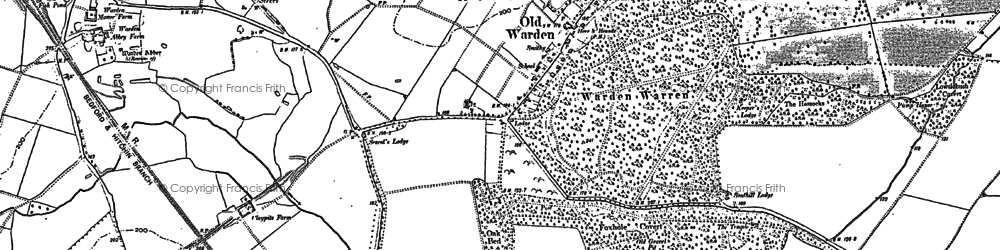 Old map of Old Warden in 1882