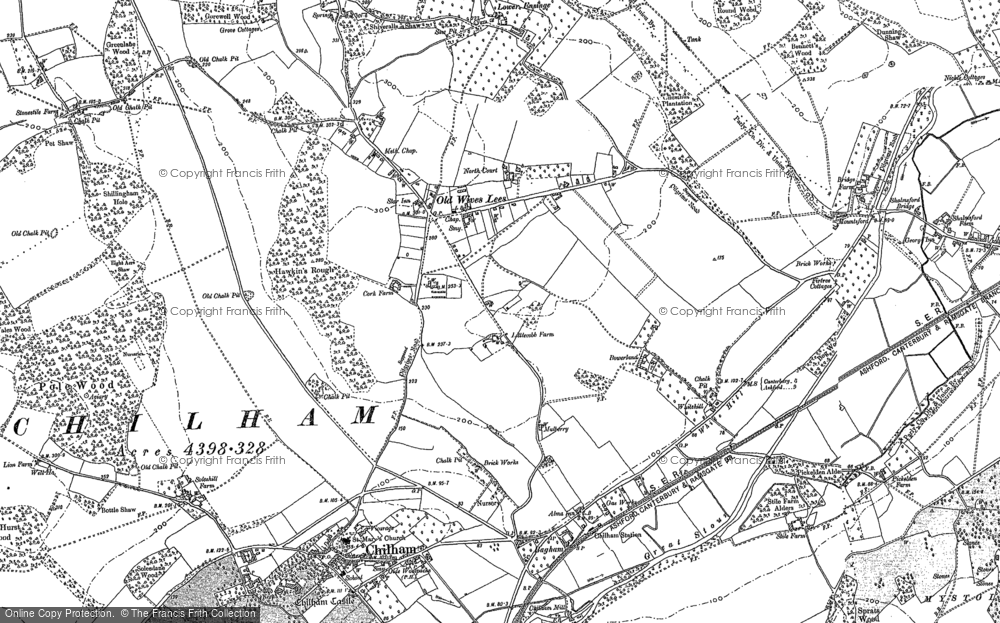 Old Map of Old Wives Lees, 1896 in 1896