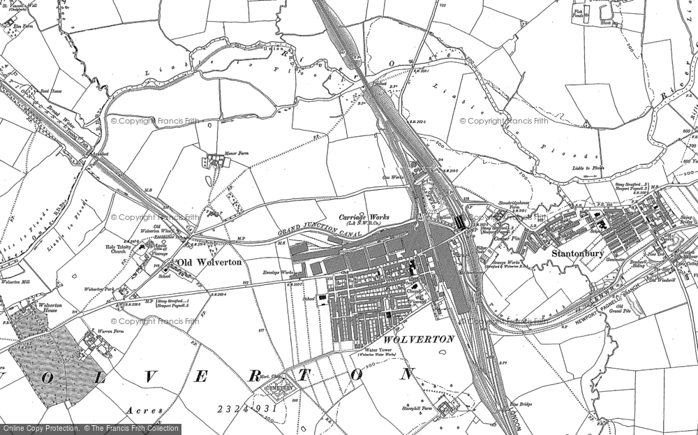 Old Map of Old Wolverton, 1898 in 1898