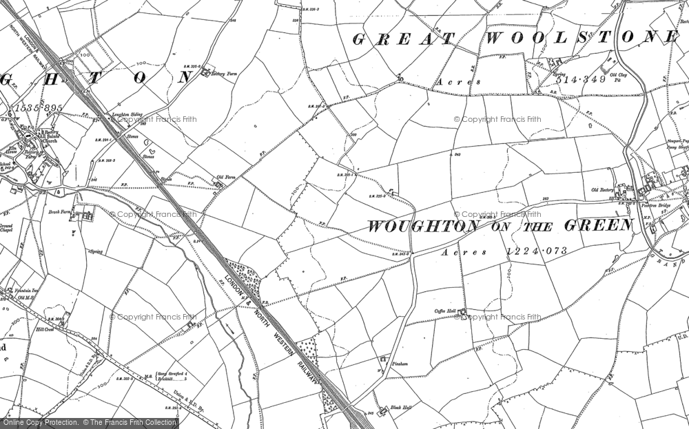 Old Map of Historic Map covering Milton Keynes in 1898