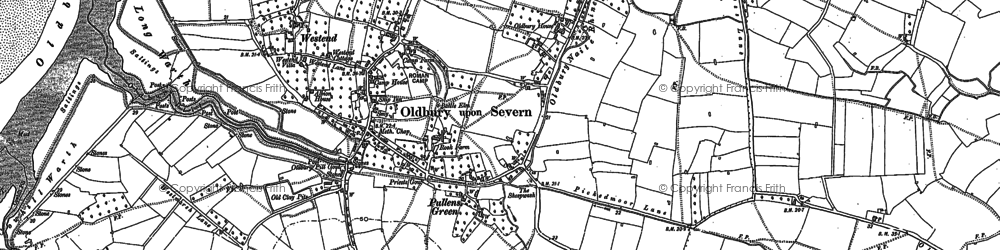 Old map of Oldbury-on-Severn in 1880