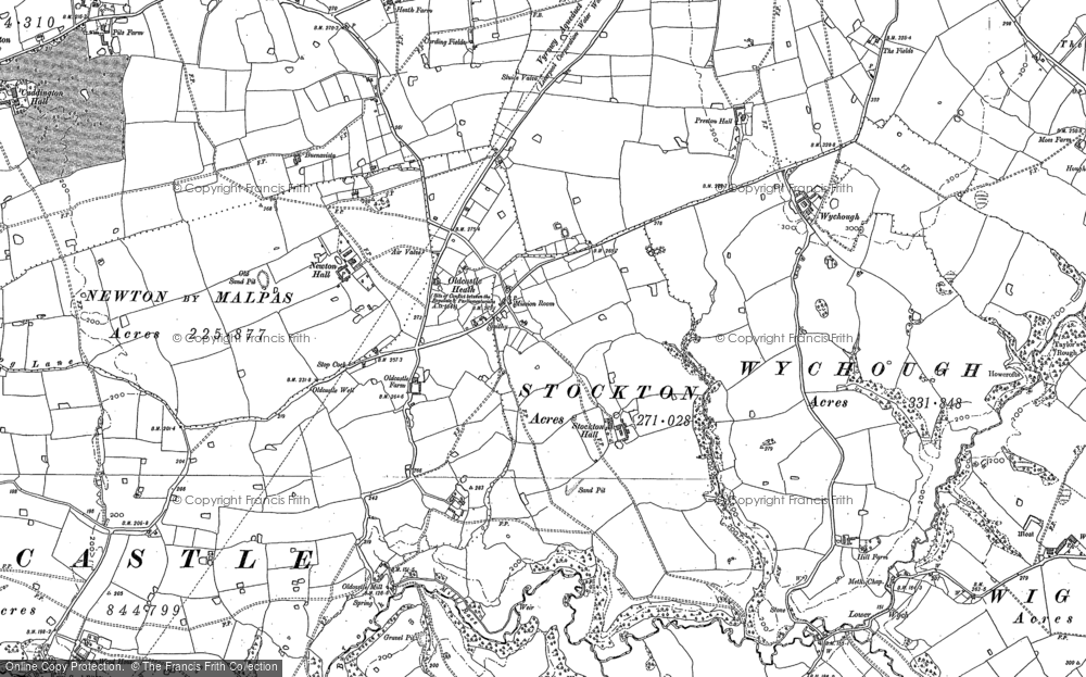 Old Map of Oldcastle Heath, 1897 - 1909 in 1897