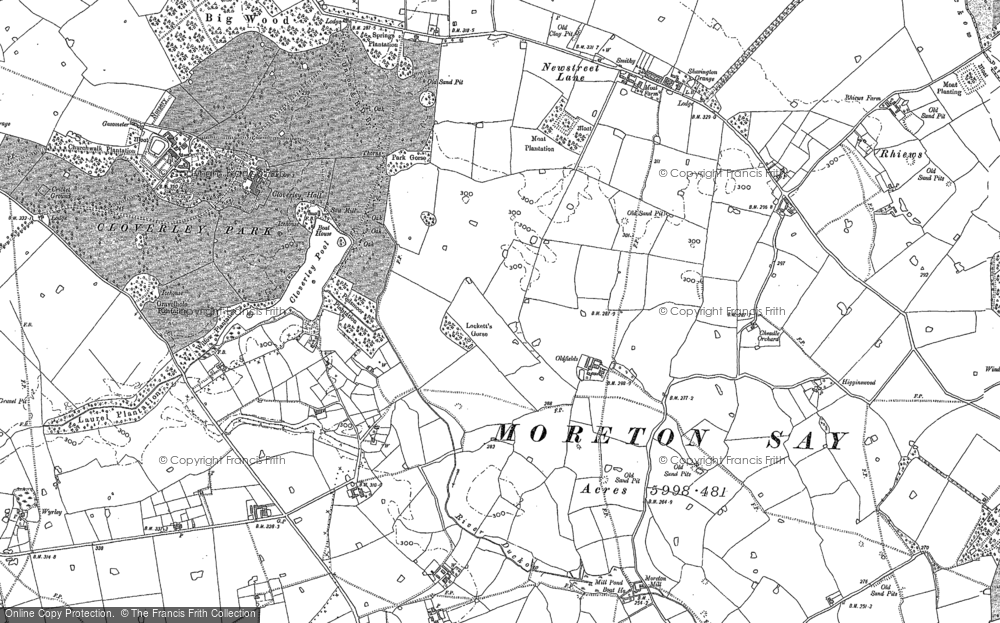 Old Map of Oldfields, 1879 in 1879