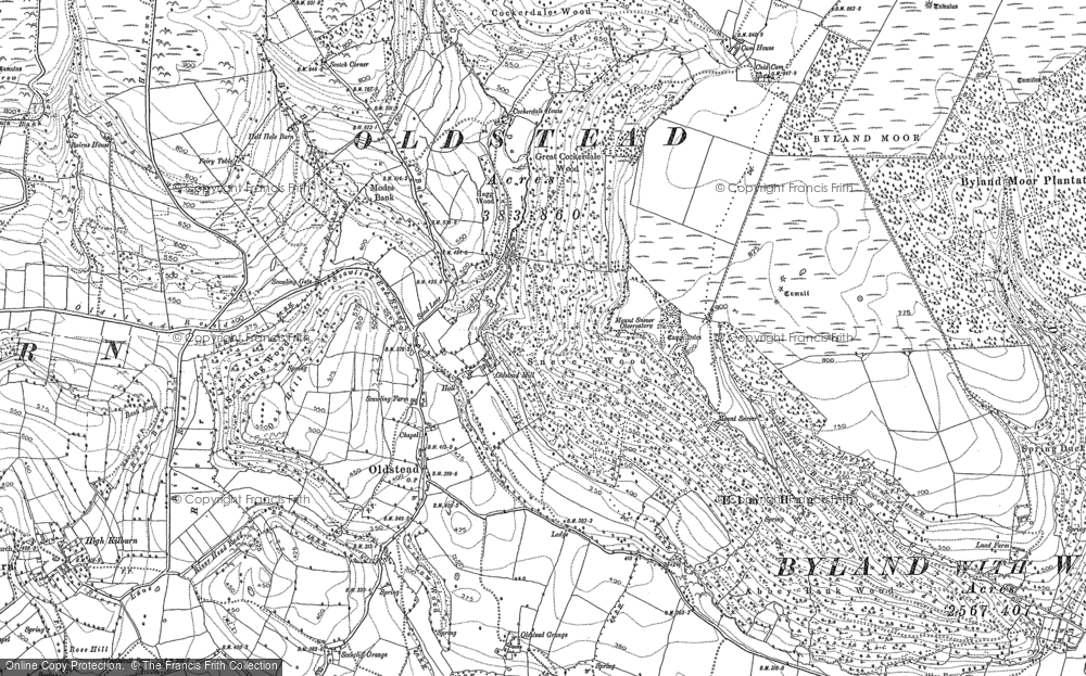 Old Map of Oldstead, 1891 in 1891