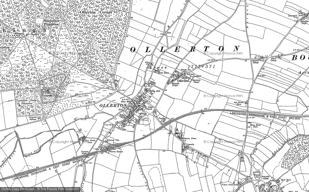 Old Map of Historic Map covering Bilhaugh in 1883