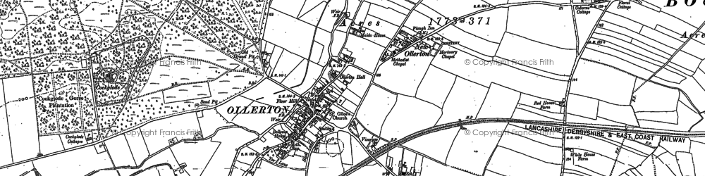 Old map of Ollerton in 1883