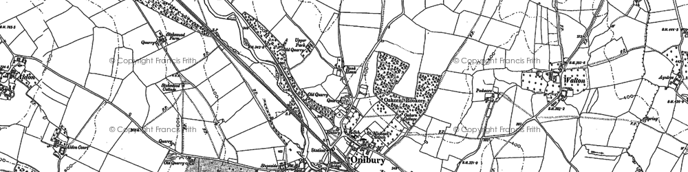 Old map of Onibury in 1883