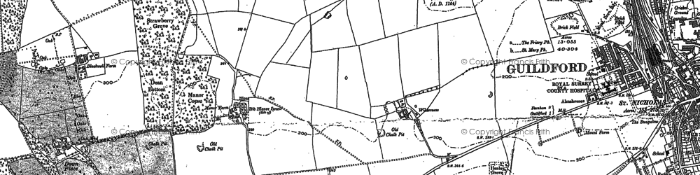 Old map of Woodbridge Hill in 1895
