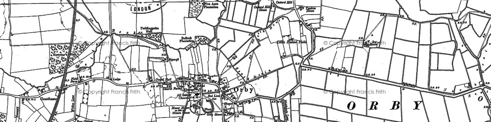 Old map of Orby in 1887