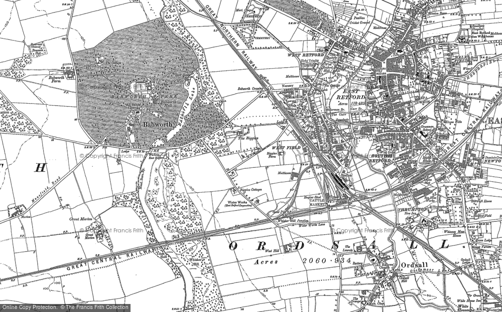 Old Map of Historic Map covering Whisker Hill in 1884