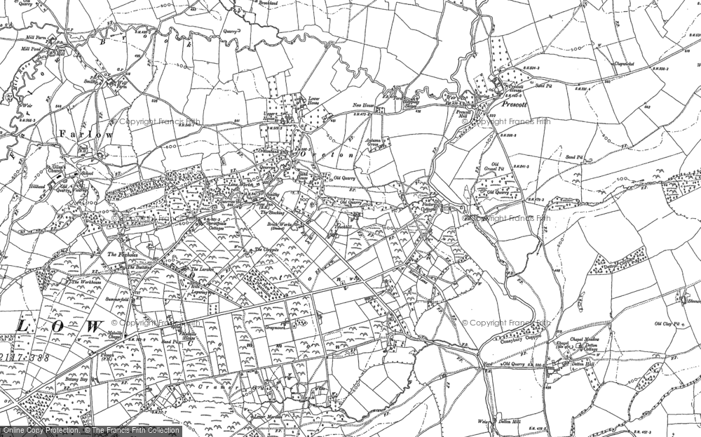 Old Map of Oreton, 1883 in 1883