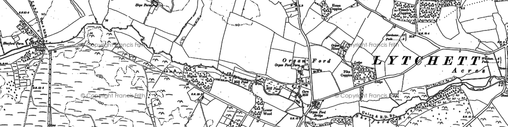 Old map of Organford in 1886