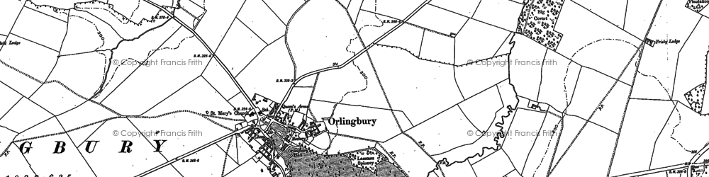 Old map of Orlingbury in 1884
