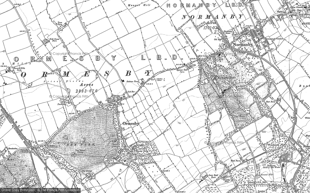 Old Map of Ormesby, 1893 in 1893