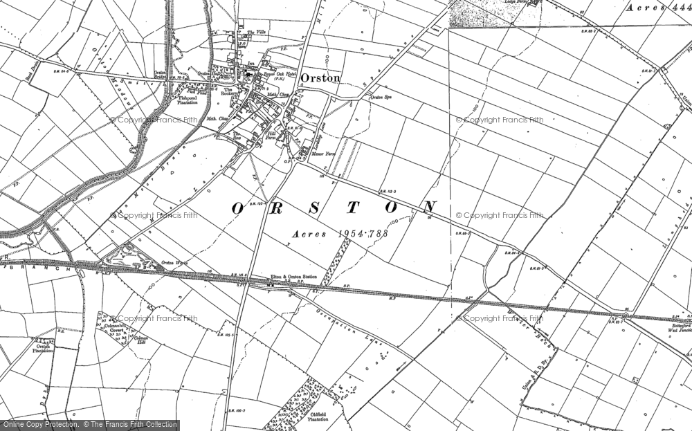 Old Map of Orston, 1887 - 1902 in 1887