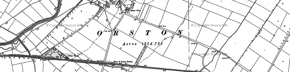 Old map of Orston in 1887