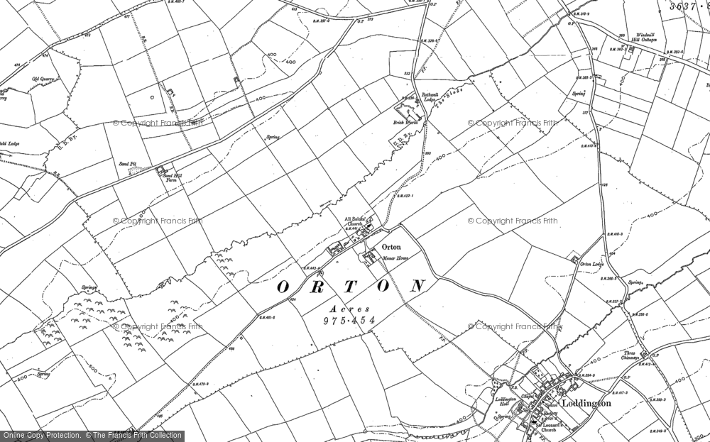 Old Map of Orton, 1884 in 1884