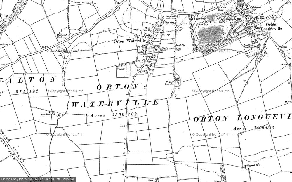 Old Map of Orton Goldhay, 1887 - 1899 in 1887