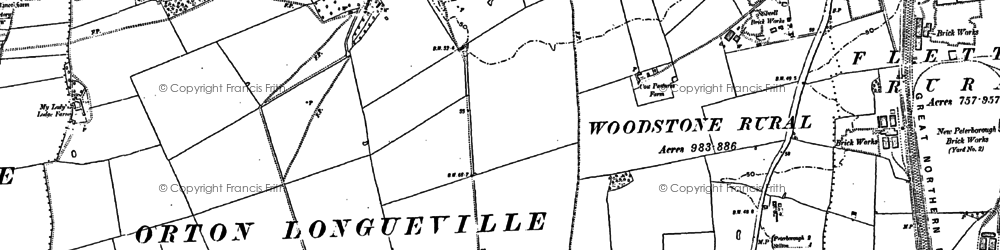 Old map of Orton Malborne in 1887