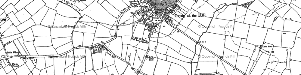 Old map of Austrey Ho in 1901