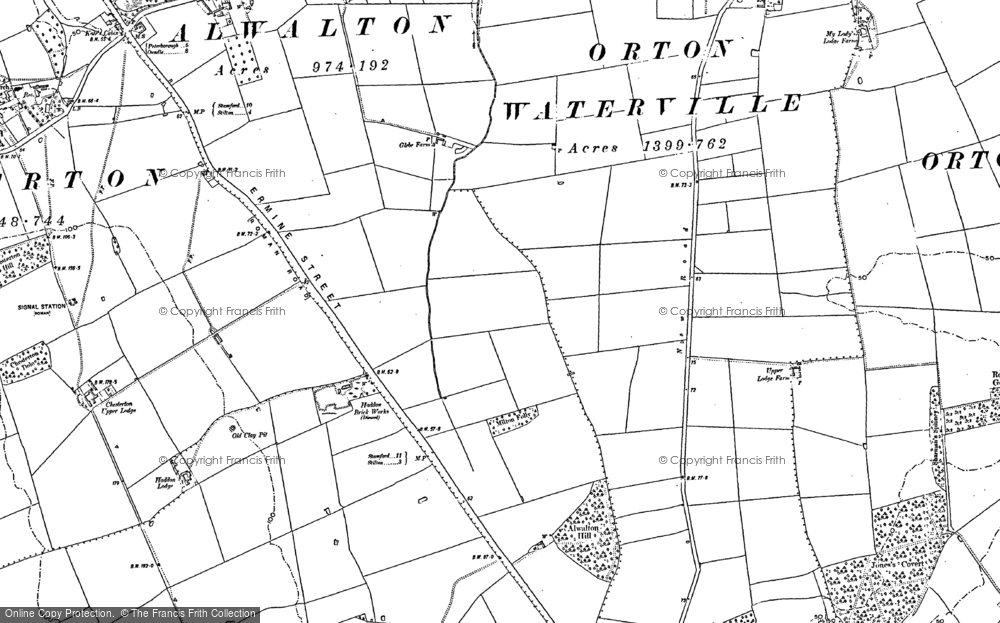 Old Map of Orton Southgate, 1887 in 1887