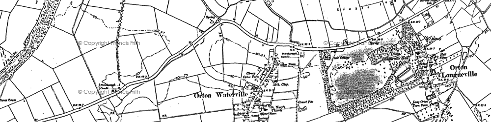Old map of Orton Waterville in 1887