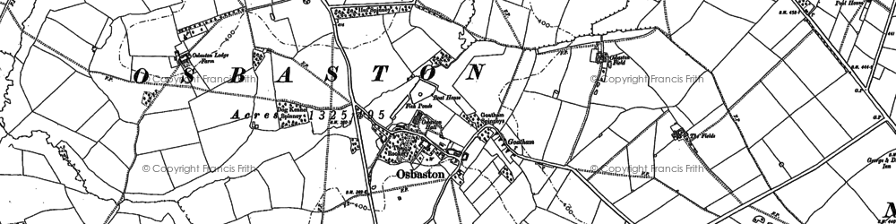 Old map of Osbaston in 1885