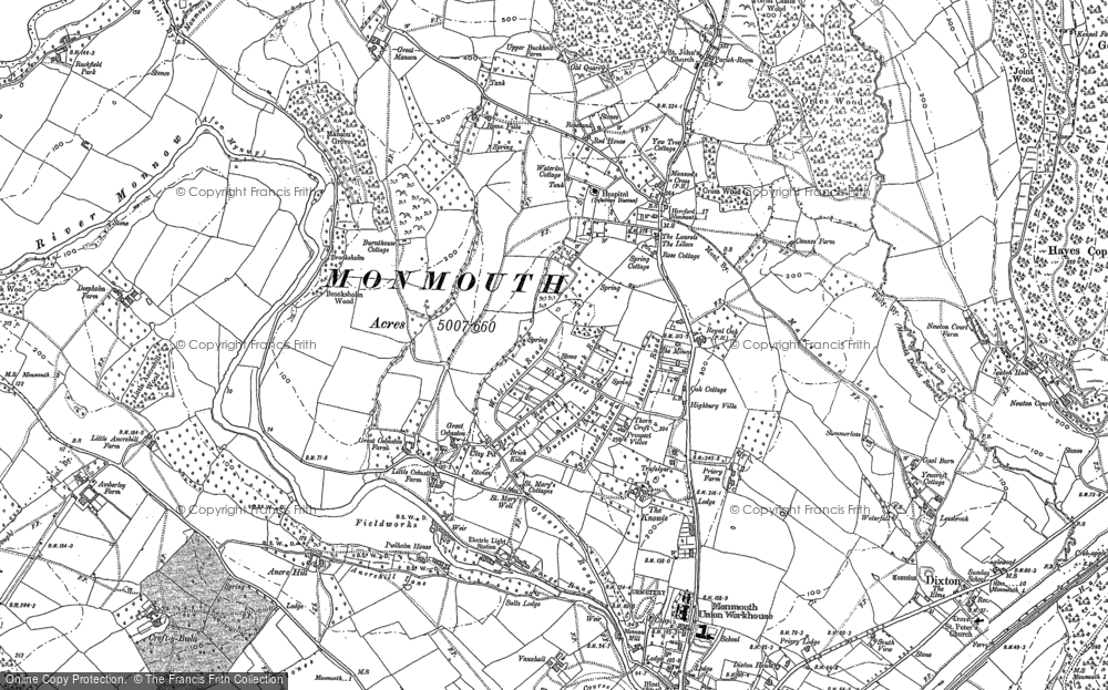 Old Map of Historic Map covering Ancre Hill in 1900