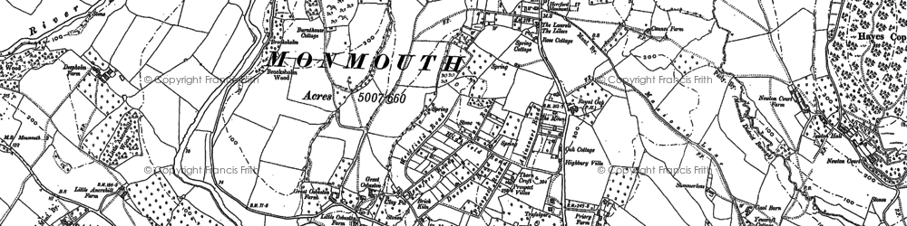 Old map of Ancre Hill in 1900