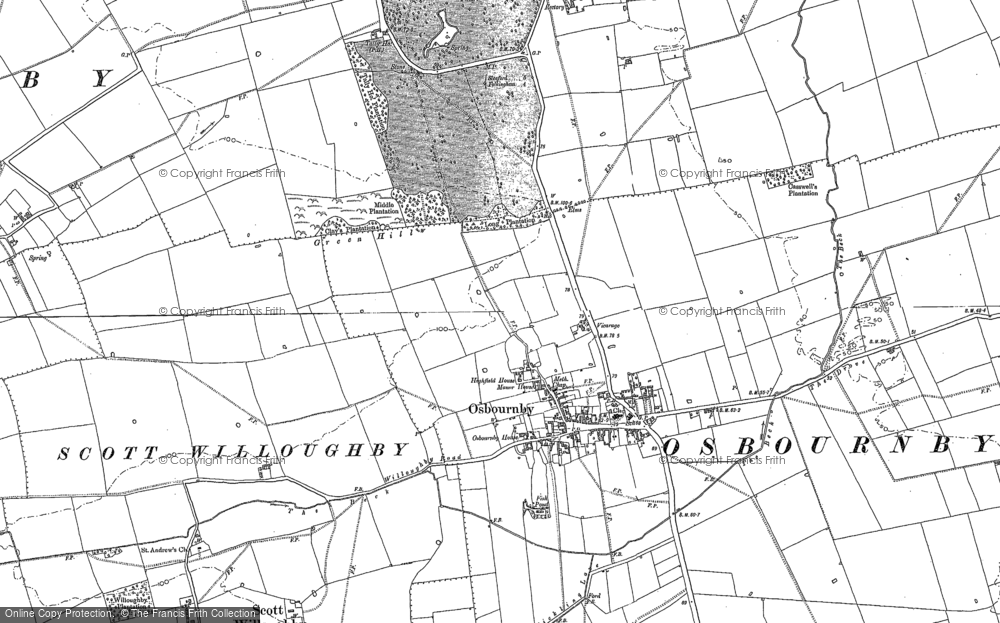 Old Map of Osbournby, 1887 in 1887