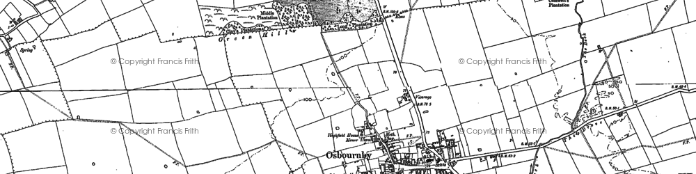Old map of Osbournby in 1887