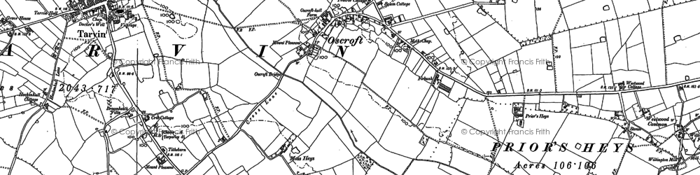 Old map of Oscroft in 1897
