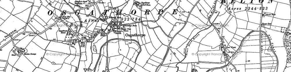 Old map of Osgathorpe in 1883