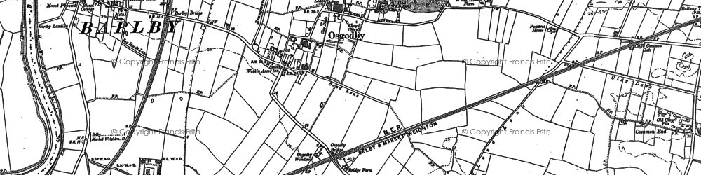 Old map of Osgodby in 1890