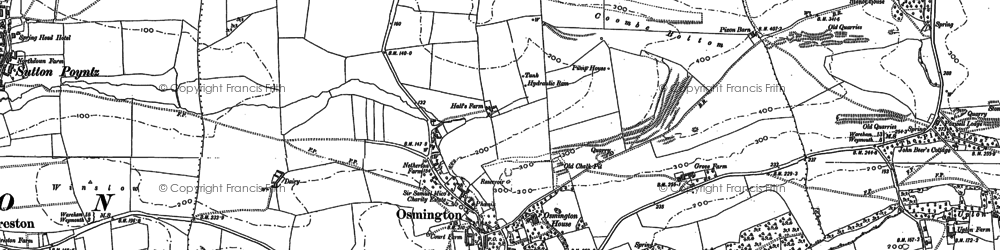 Old map of Osmington in 1886