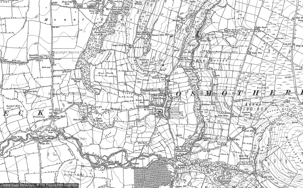 Old Map of Osmotherley, 1890 - 1892 in 1890