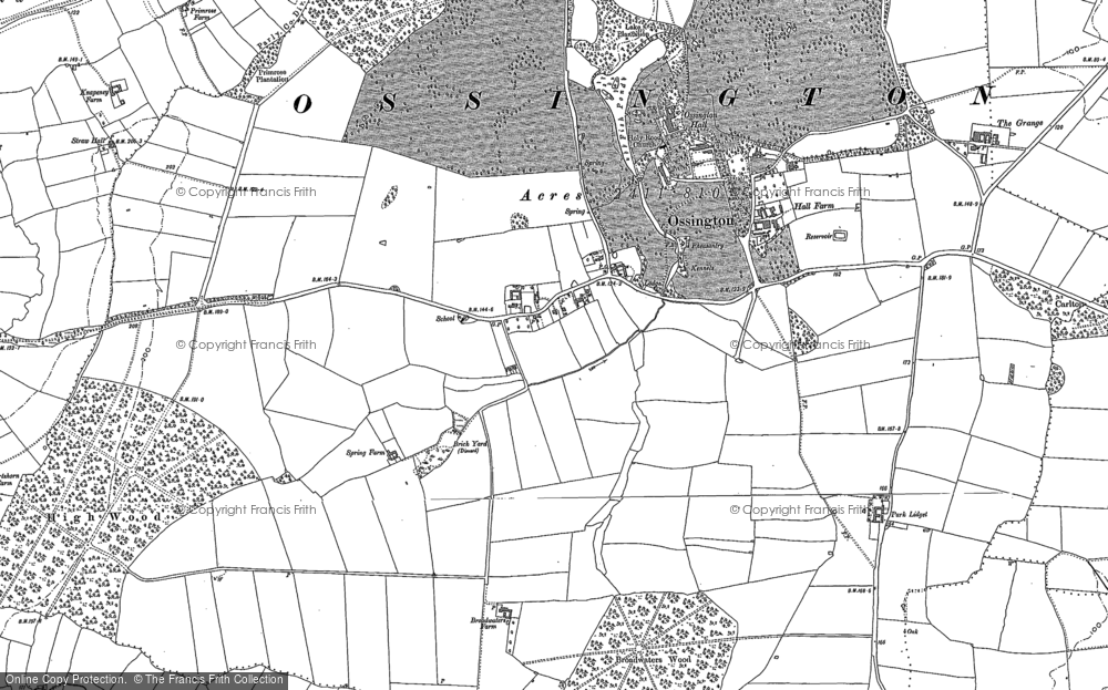 Old Map of Historic Map covering Broadwaters Wood in 1884