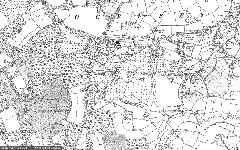 Old Map of Ottershaw, 1895 in 1895