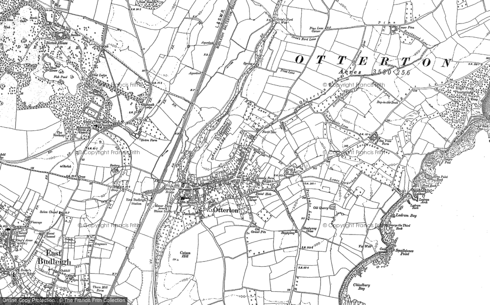 Old Map of Historic Map covering Anchoring Hill in 1888