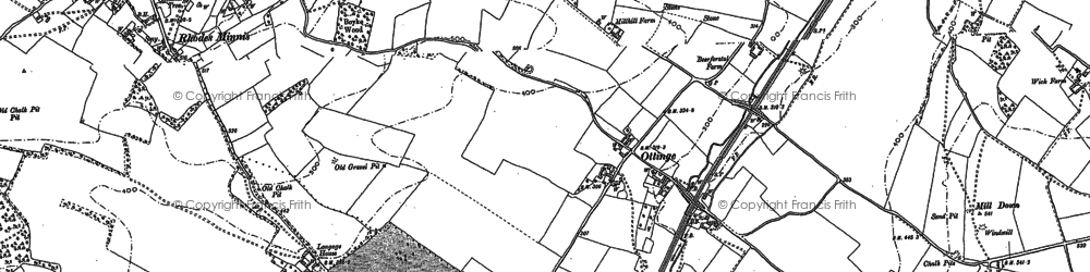 Old map of Ottinge in 1896