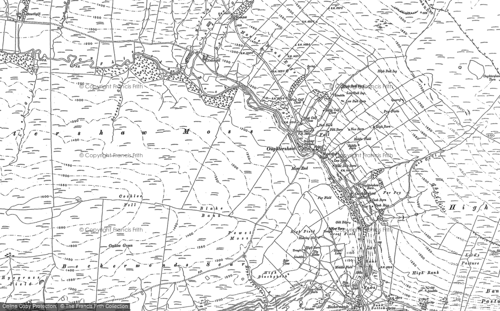 Old Map of Historic Map covering Beckermonds Scar in 1907