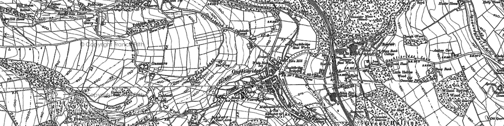 Old map of Oughtibridge in 1890