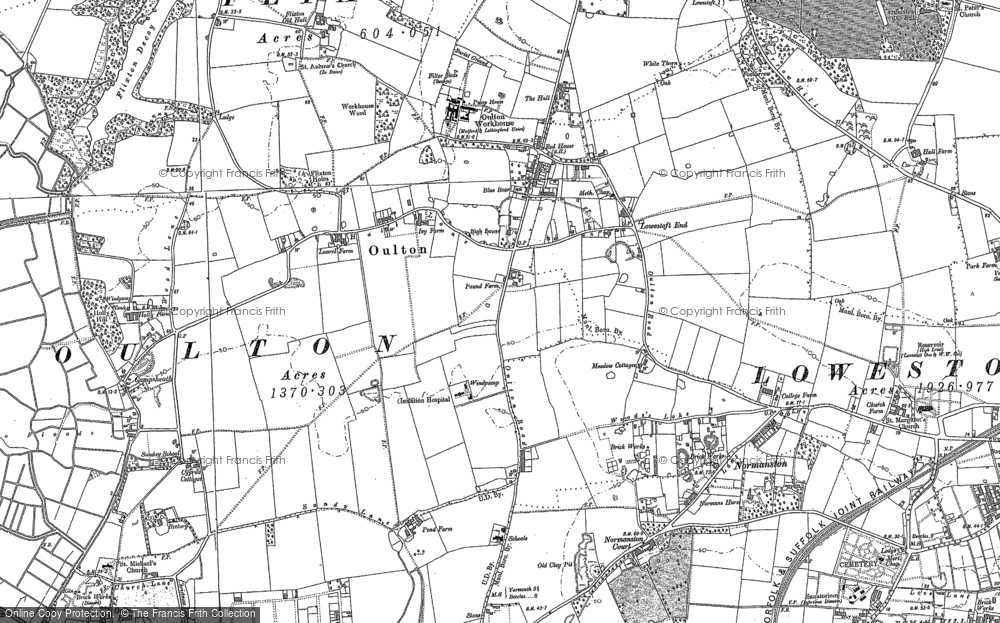 Old Map of Historic Map covering Oulton Broad in 1904